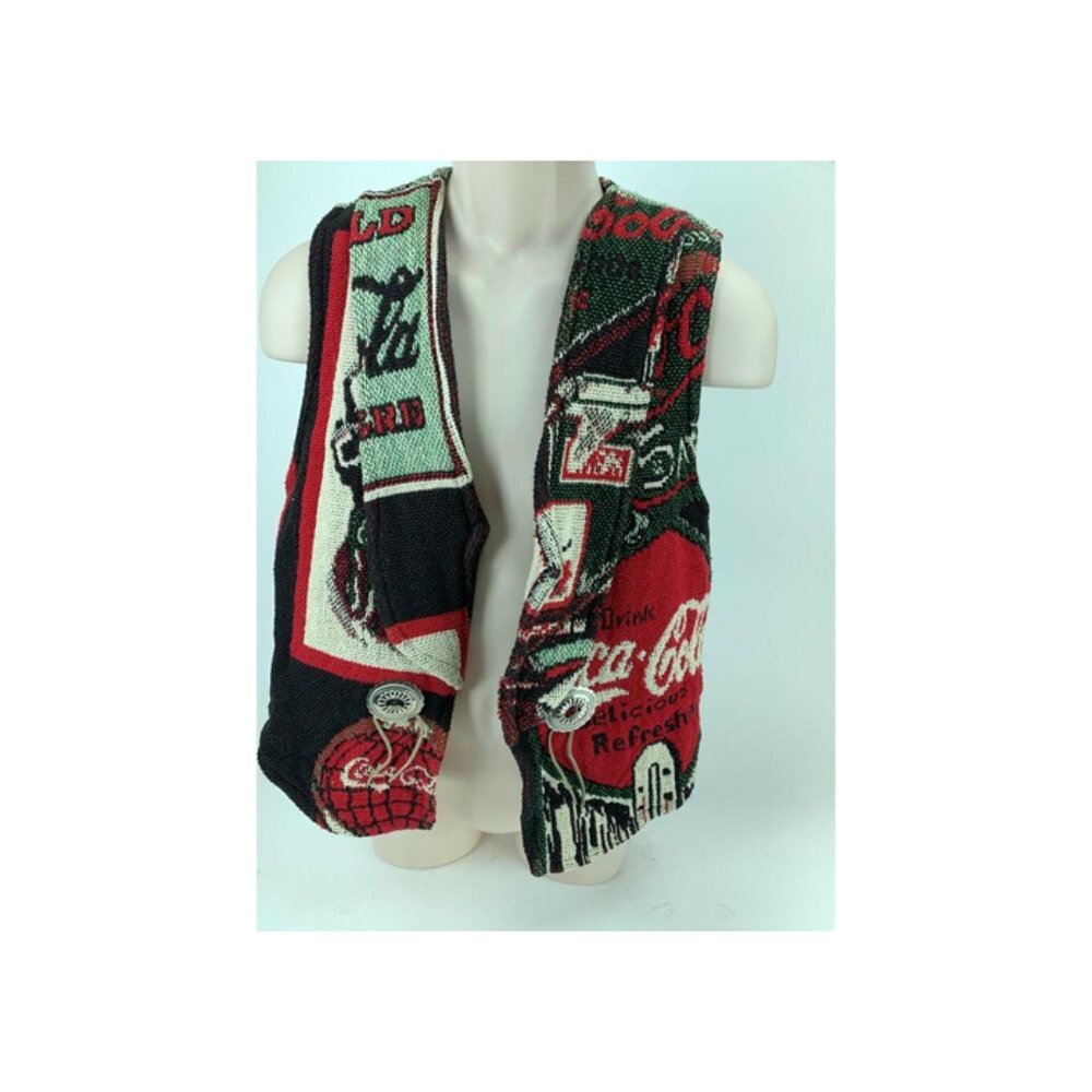 Coca-Cola Vintage Vest Tapestry Woven Patchwork